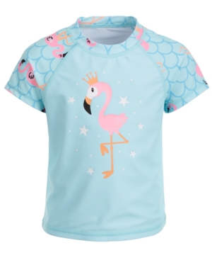 Miken Toddler Girls Flamingo-Print Short-Sleeve Rash Guard