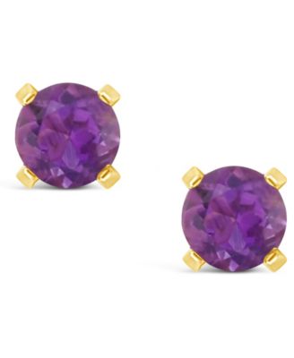 Gemstone Stud Earrings in 14K Yellow Gold