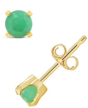 image of Sapphire (5/8 ct. t.w.) Stud Earrings in 14K Yellow Gold (Also Available in Emerald)