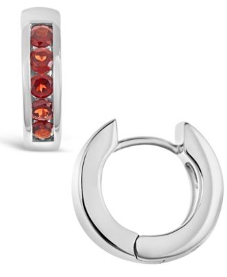 Macy's - Gemstone Huggie Hoop Earrings in Sterling Silver