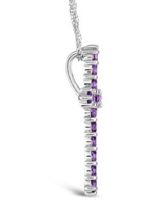 Amethyst (1-5/8 ct. t.w.) Cross Pendant Necklace in Sterling Silver