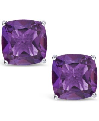 Gemstone Stud Earrings in Sterling Silver