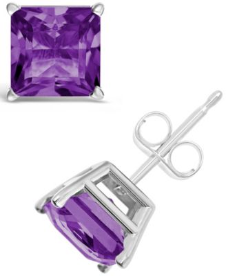 Macy's - Gemstone Stud Earrings in Sterling Silver