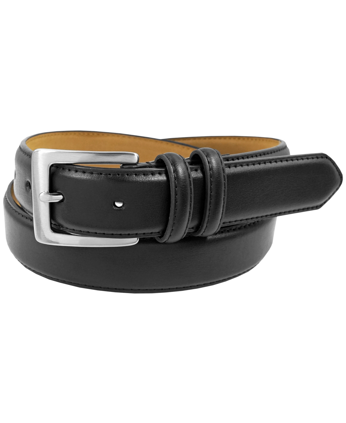 Men's Top Grain Leather Dress Belt - Black