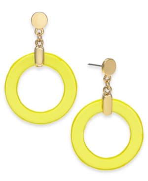 image of Alfani Gold-Tone Circle Drop Earrings, Created for Macy-s