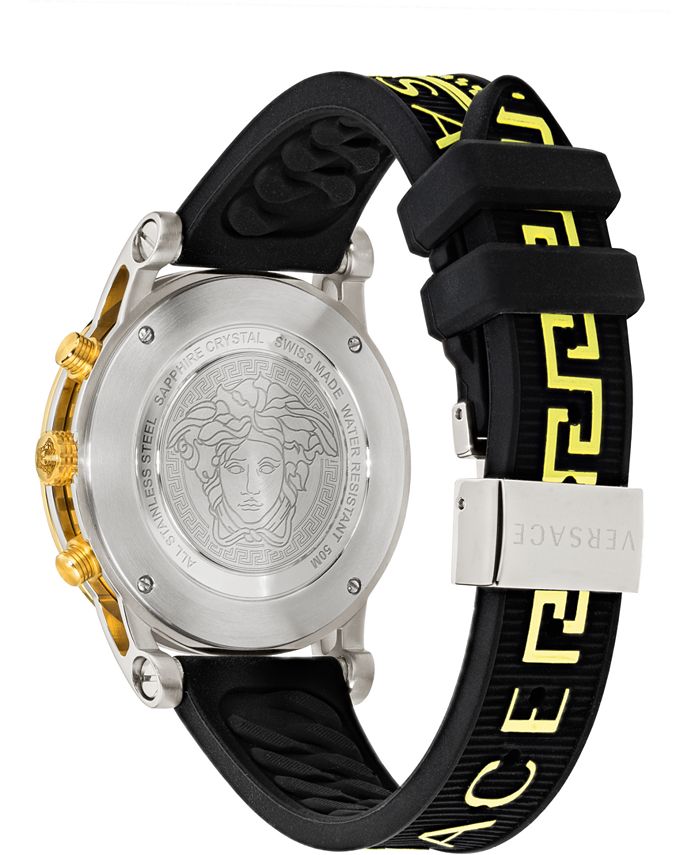 Versace Men's Swiss Chronograph Sport Tech Black Silicone Strap Watch