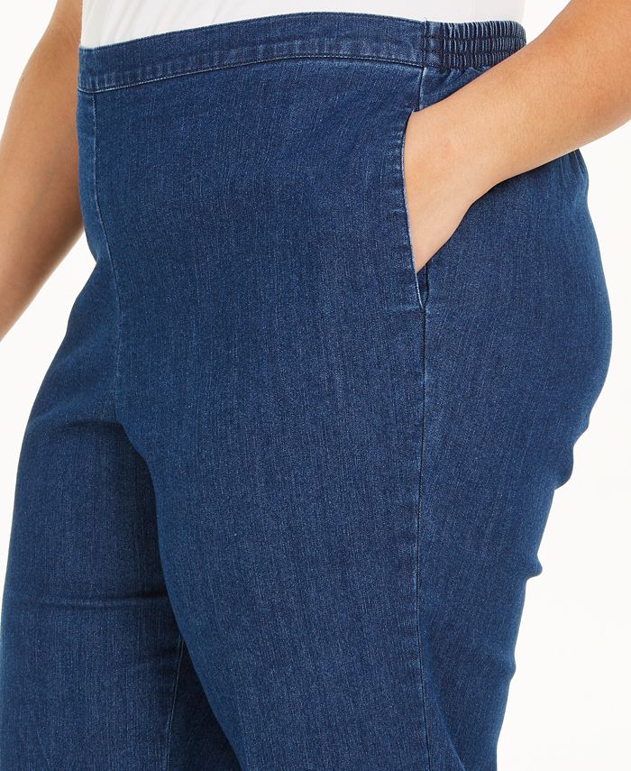 Alfred Dunner Plus Size Petal Pushers Denim Pull On Pants Macy's
