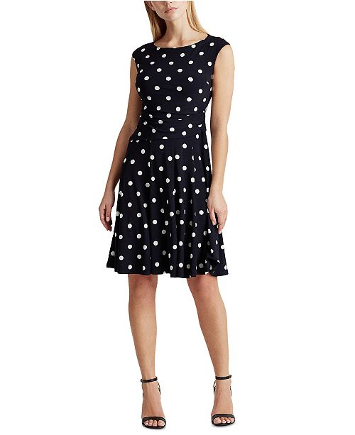 Lauren Ralph Lauren Petite Polka Dot Jersey Dress Reviews