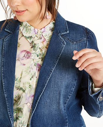Plus size denim sales blazers