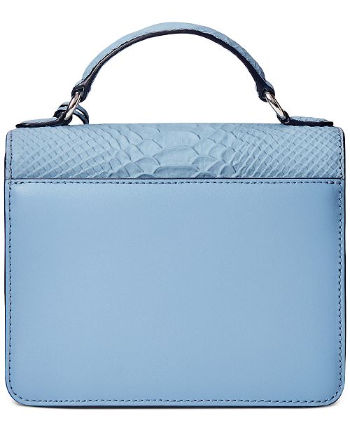 Lauren Ralph Lauren Suede & Python-Embossed Leather Beckett Satchel ...