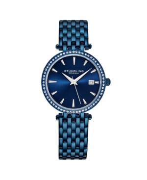 image of Stuhrling Women-s Blue Stainless Steel Bracelet Watch 40mm
