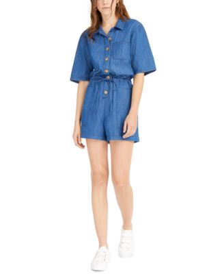 denim one piece romper