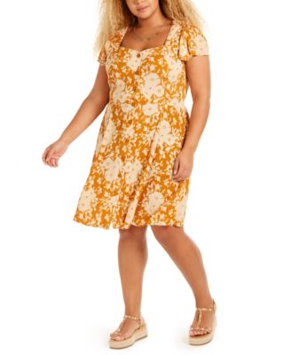 macys plus size yellow dresses