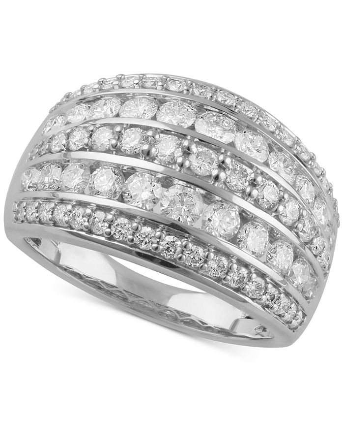 Macy's - Diamond Multi-Row Statement Ring (2 ct. t.w.) in 14k White Gold (Also available in Yellow or Rose Gold)