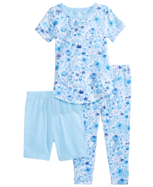 Max & Olivia Baby & Toddler Girls 3-Pc Printed Top Shorts & Pants Pajama Set