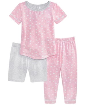 Max & Olivia Baby & Toddler Girls 3-Pc Printed Top Shorts & Pants Pajama Set