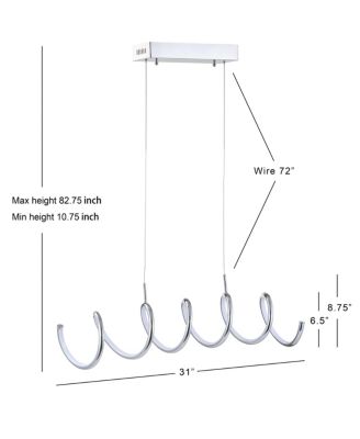 Ali 31" Dimmable Adjustable Integrated Led Linear Pendant