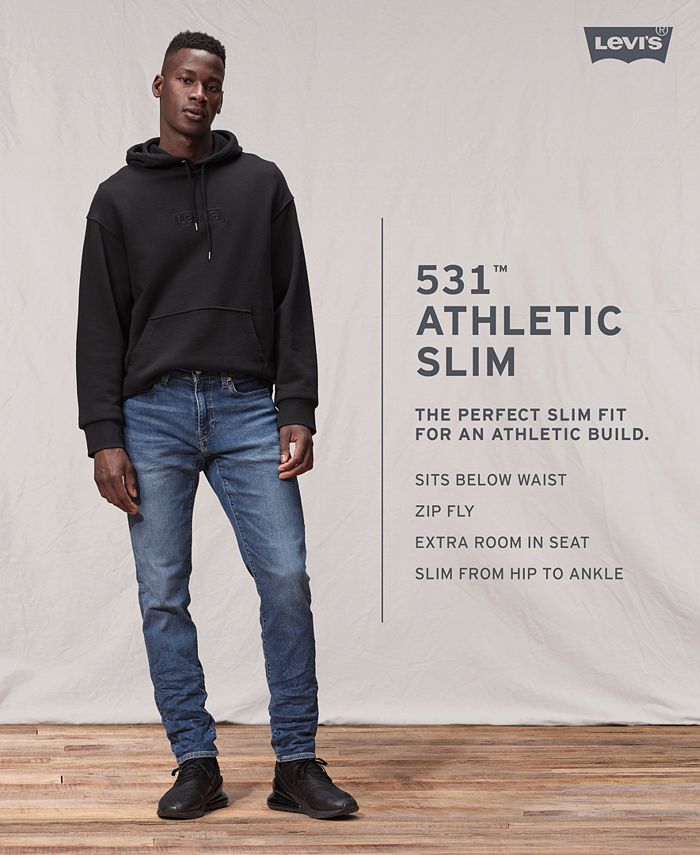 Levi's Men's 531 Athletic Slim Fit Eco Performance Jeans & Reviews ...