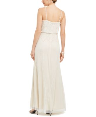 Women's Beaded Short-Sleeve Ball Gown