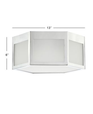 Minimo 13" Hexagon, Frosted Glass Led Flush Mount