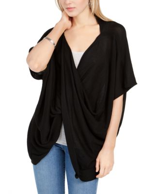 Photo 1 of Save the Ocean Recycled Knit Twist Poncho Black