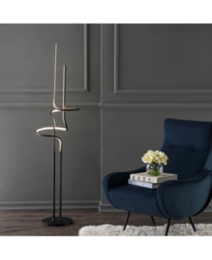 Jonathan Y Sketch 64" Minimalist Dimmable Metal Integrated Led Floor Lamp In Black