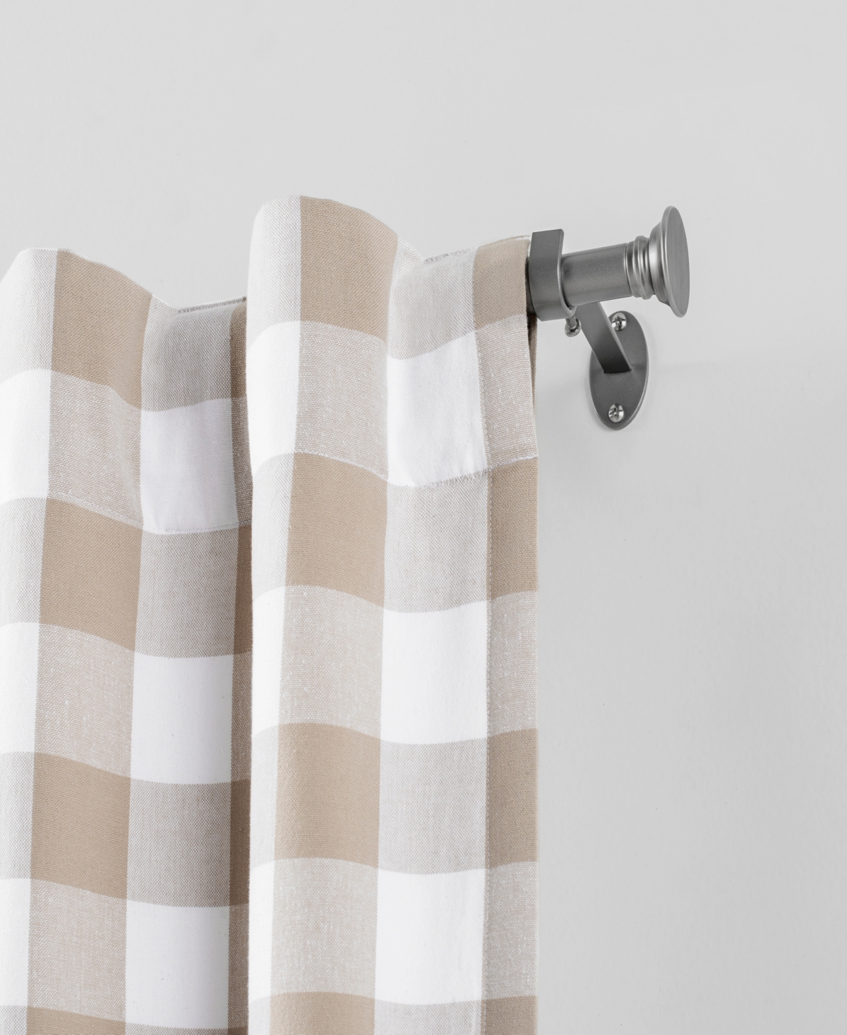 Elrene Home Fashions Shaker 0.75" Diameter Adjustable Curtain Rod Set with Minamilist Cap Finials