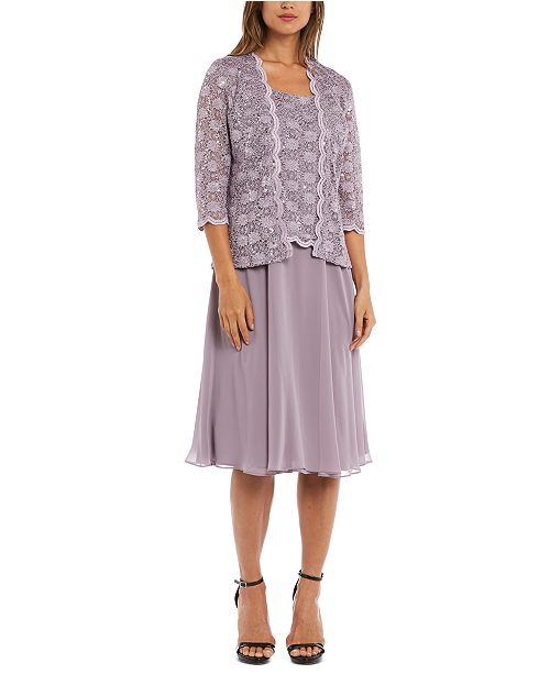 r&m richards sequined lace chiffon gown