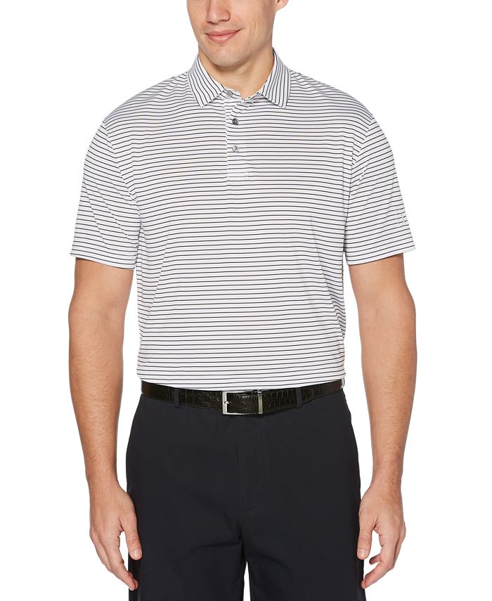 PGA TOUR Men's Short Sleeve Feeder Stripe Polo Golf Shirt - Macy's