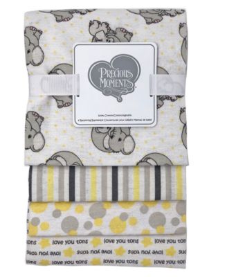 Precious Moments Baby Boys and Girls 4-Piece Receiving Blankets - Yellow