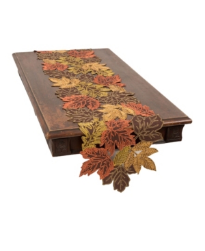 Manor Luxe Autumn Leaves Embroidered Cutwork Table Runner
