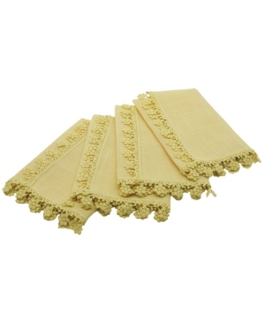 Manor Luxe Floral Charm Lace Trim Napkins - Set of 4
