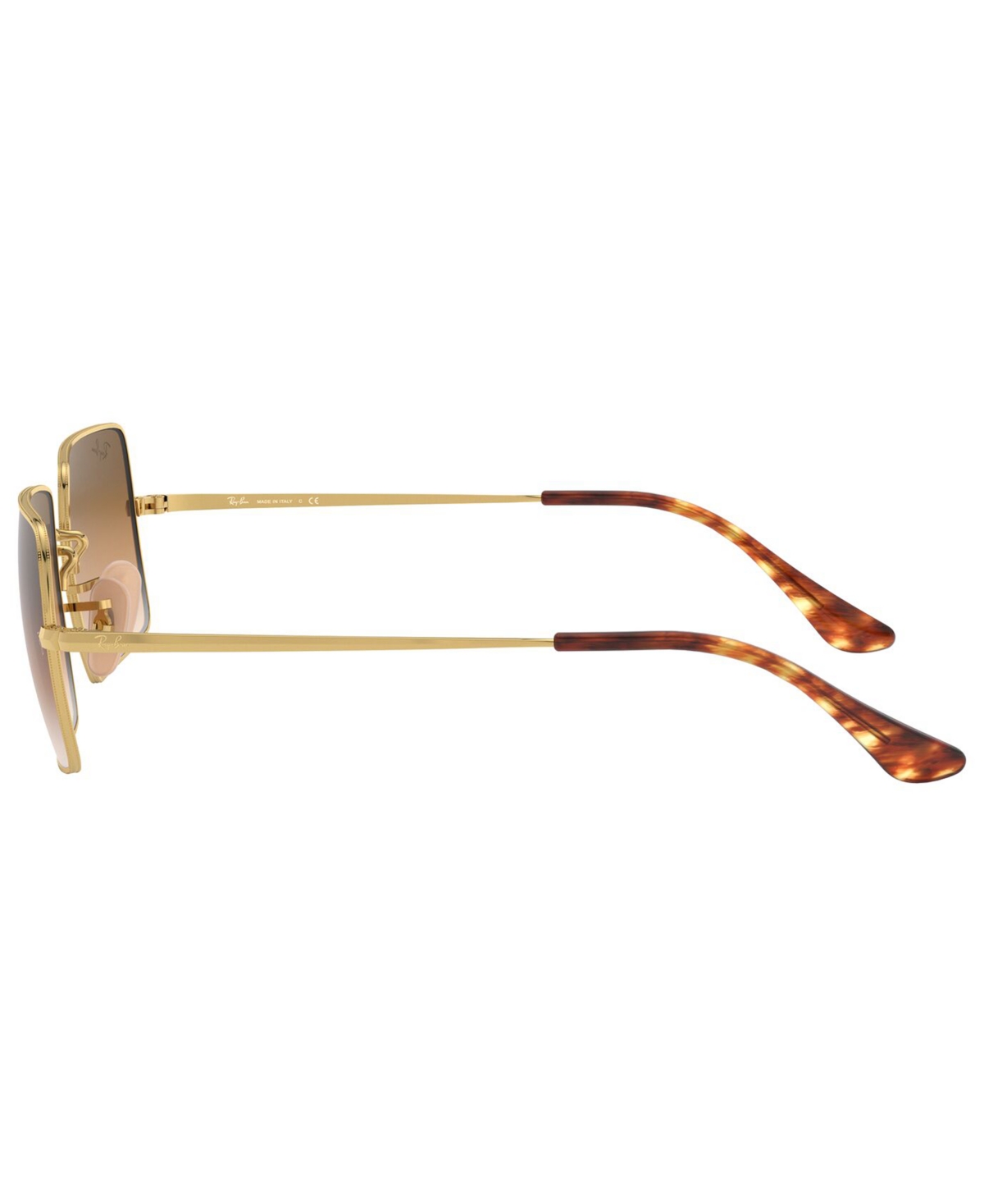 Ray Ban Rectangle 1969 Light Brown Gradient Unisex Sunglasses Rb1969 914751 54 In Gold,clear Gradient Brown