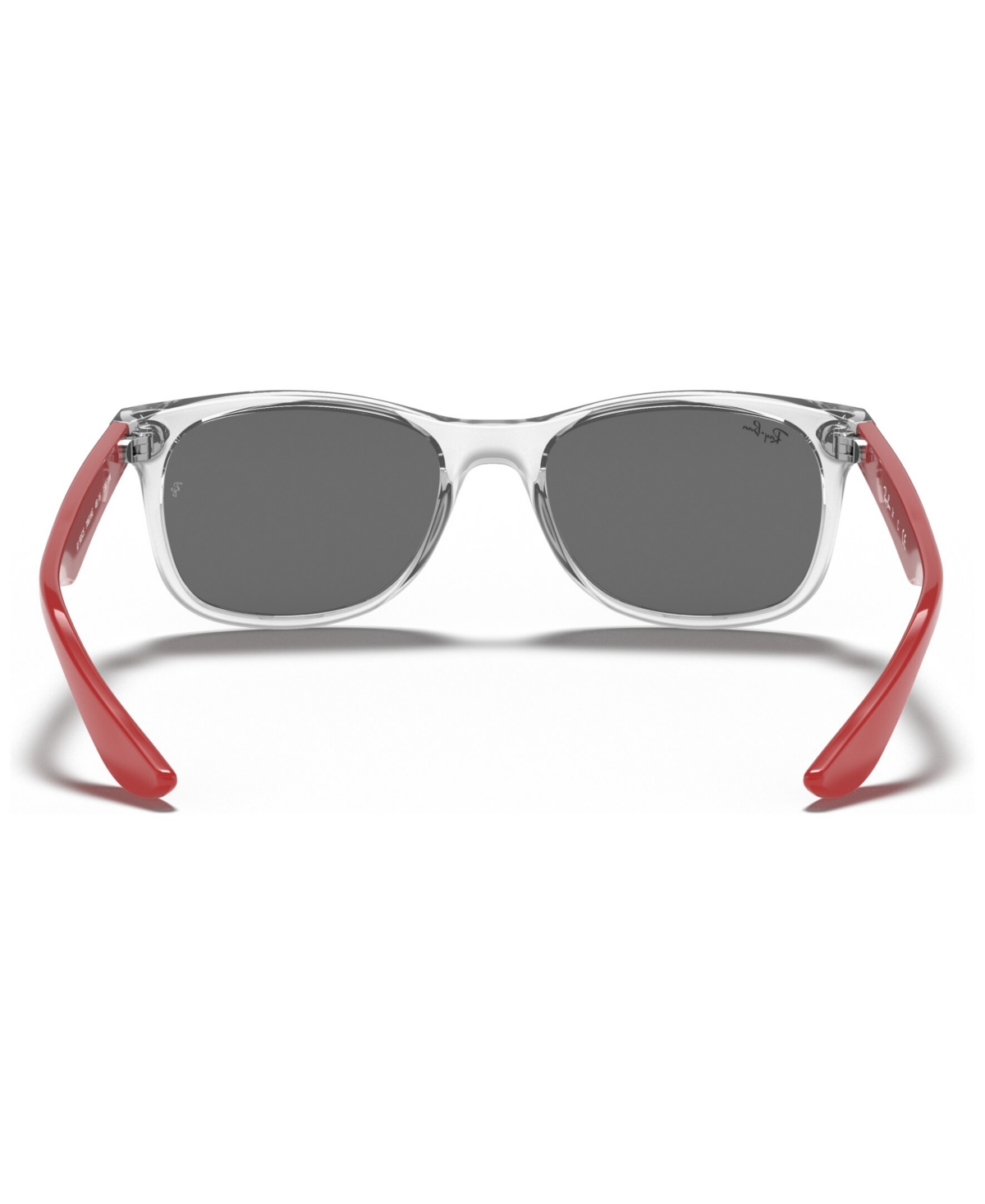 Shop Ray-ban Jr . Kids Sunglasses, Rj9052s New Wayfarer (ages 11-13) In Transparent Grey,grey Mirror Silver