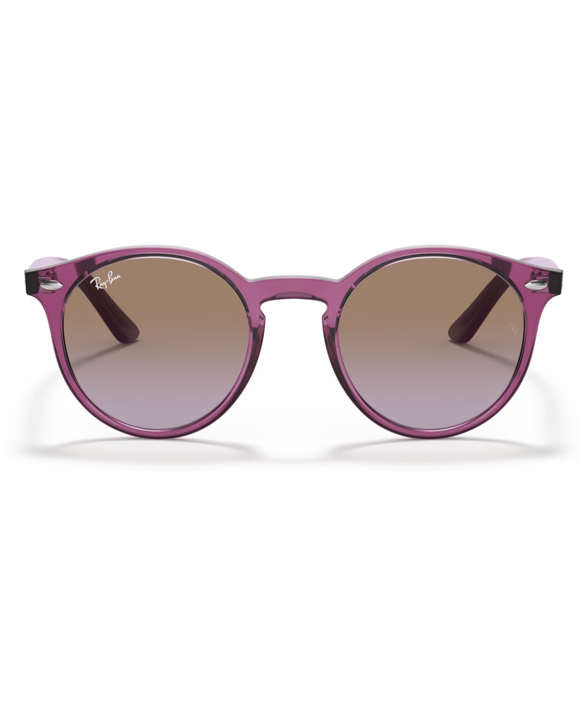 Ray-ban Jr . Kids Sunglasses, Rj9064 (ages 7-10) In Transparent Fuxia,violet Gradient Brown