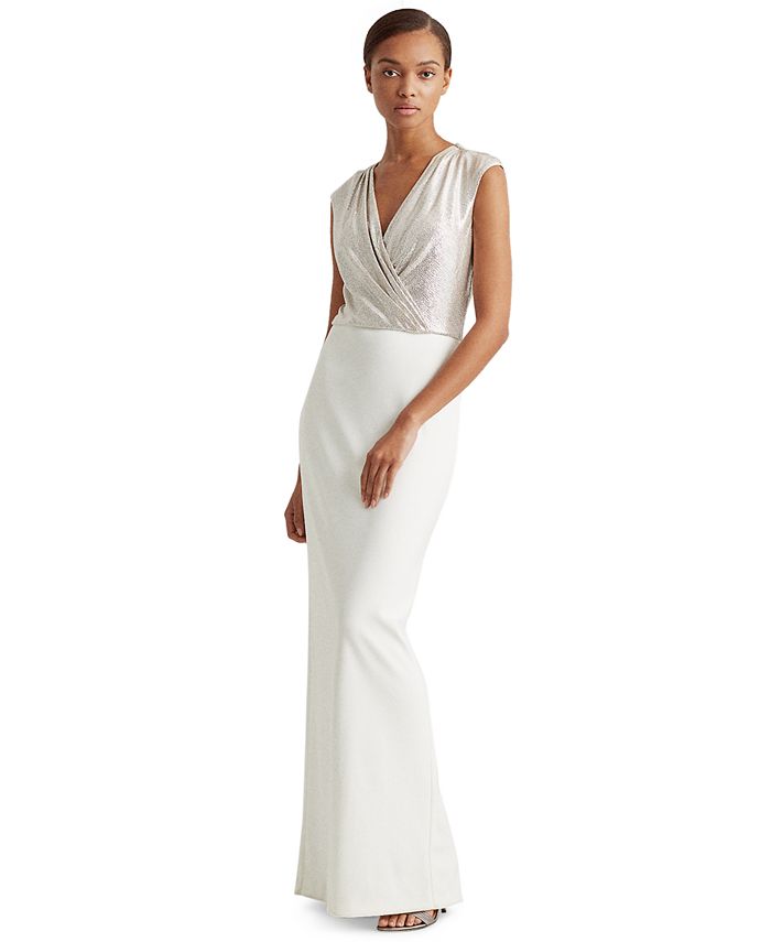 Lauren Ralph Lauren Two-Tone Jersey Gown & Reviews - Dresses - Women -  Macy's
