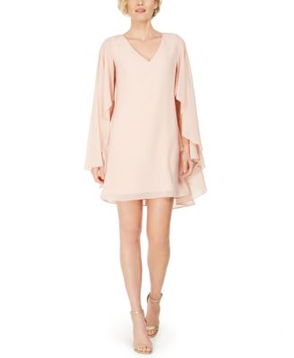 vince camuto chiffon cape dress