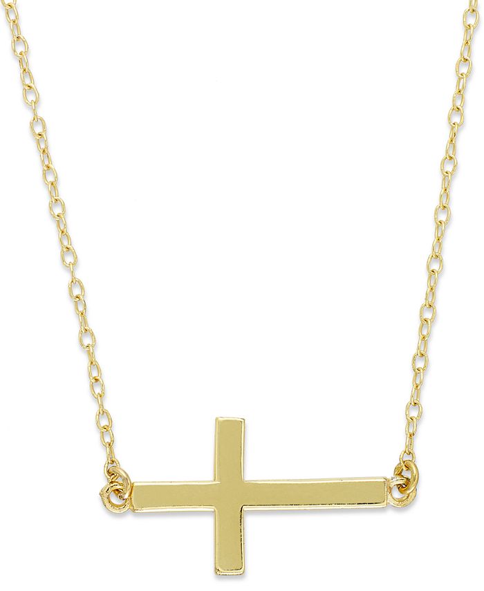 Giani Bernini - 18k Gold over Sterling Silver Necklace, Sideways Cross Pendant