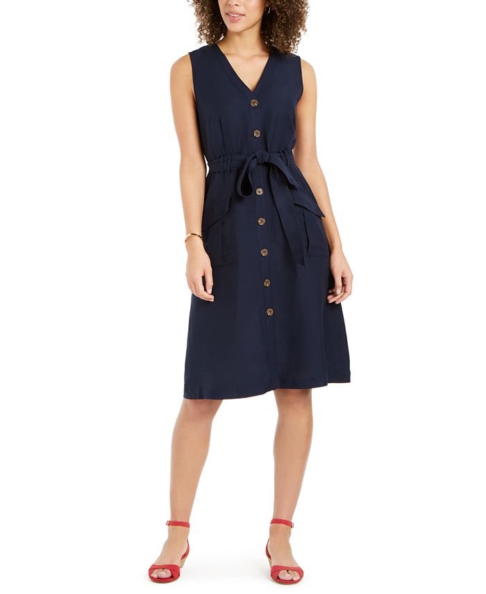 Charter Club Petite Belted Dress, Created for Macy's - Macy's
