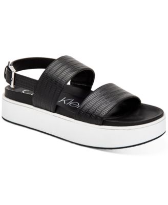 calvin klein black and white sandals