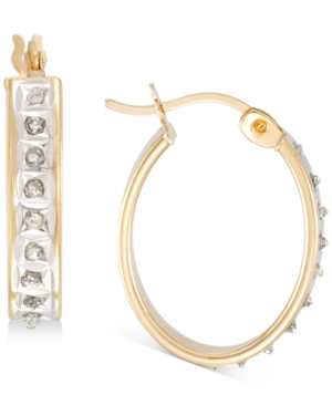 image of Giani Bernini Diamond Accent Oval Earrings in 18k Gold-Plated Sterling Silver, Created for Macy-s