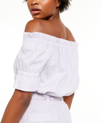 michael kors white off the shoulder top