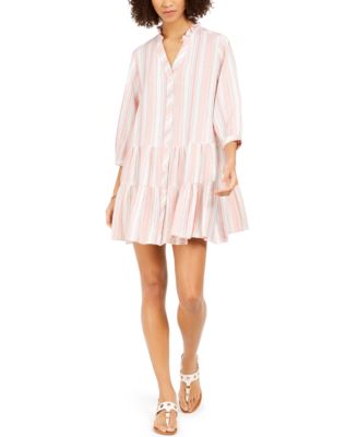 Tommy Hilfiger - Striped Button-Front Shift Dress