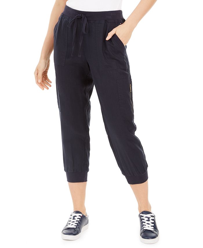 Tommy Hilfiger Cropped Drawstring Joggers - Macy's