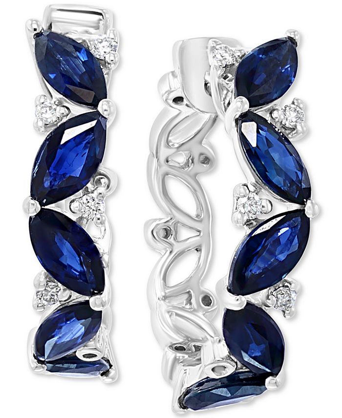 EFFY Collection - Sapphire (2-7/8 ct. t.w.) & Diamond (1/10 ct. t.w.) Drop Earrings in 14k White Gold