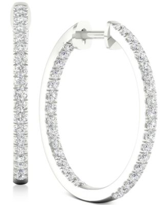 lab created diamond hoop earrings