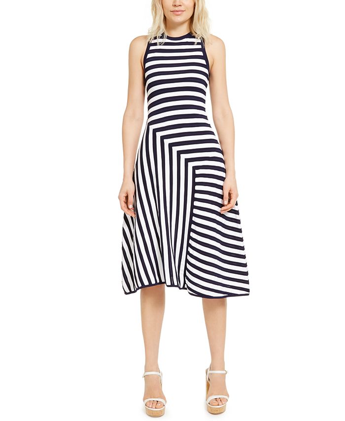 Michael Kors Mixed-Stripe Dress - Macy's