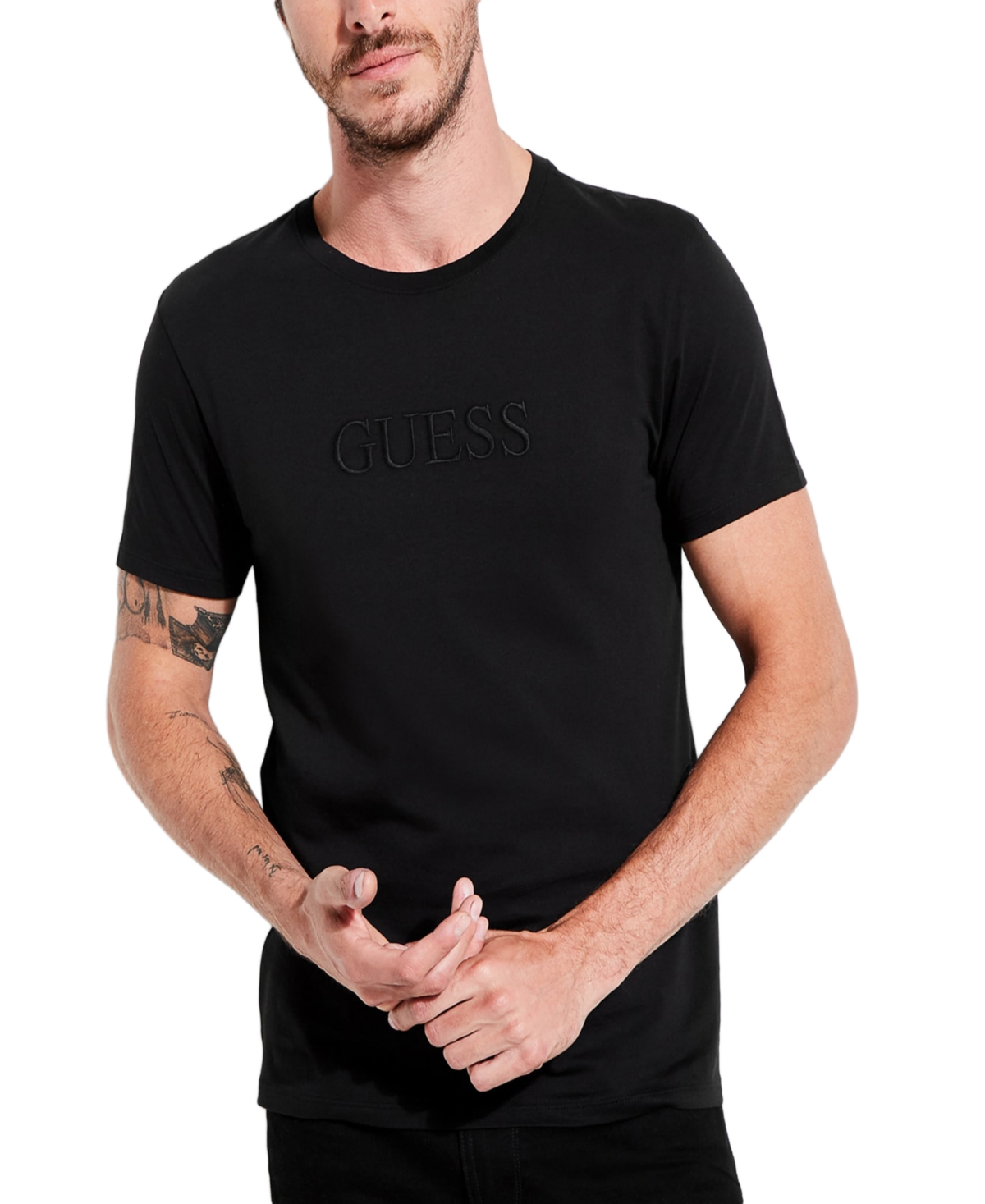 Men's Embroidered Logo T-shirt - Jet Black