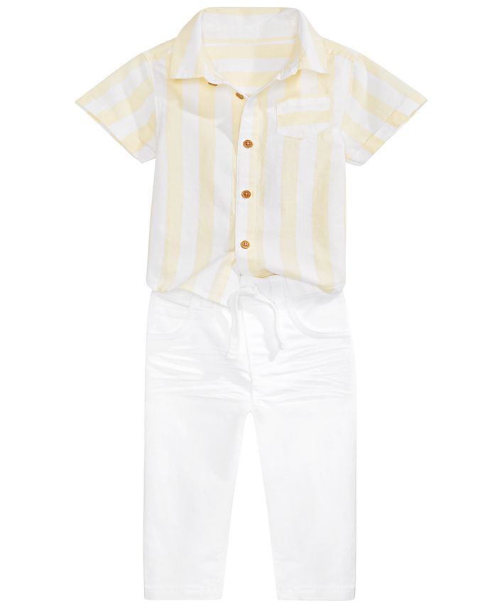 First Impressions Baby Boys Wide Striped Cotton Shirt, Created for Macy ...