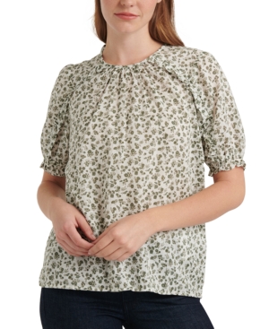 image of Lucky Brand Lauren Printed Ruffled Top